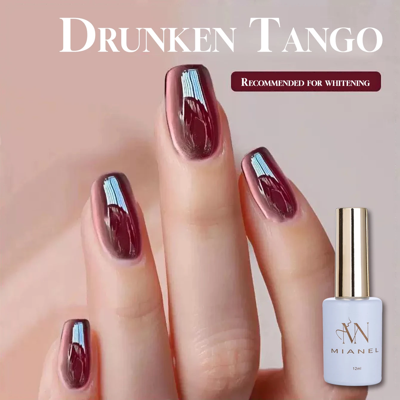 MIANEL 12ML 1-12 PCS Drunk Tango Perle di vetro Cat Eye Gel Smalto per unghie Cristallo Cat Eye Gel Smalto per unghie rosse Forniture per unghie