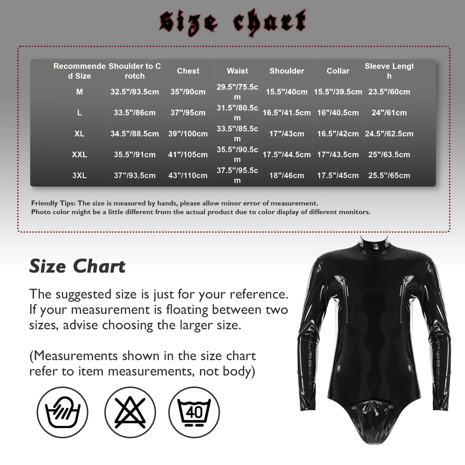 Mens Latex Catsuit Lingerie Bulge Pouch Patent Leather Zipper Long Sleeve Bodysuit Open Crotch Removable Wetlook Rave Clubwear