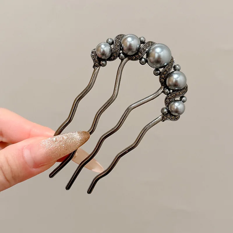 Metall U-Förmigen Haar Gabel Kämme Perle Quaste Haar Sticks Haar Clip Haarnadeln Frauen Mädchen Haar Zubehör Ornament Styling werkzeug – Detail 9
