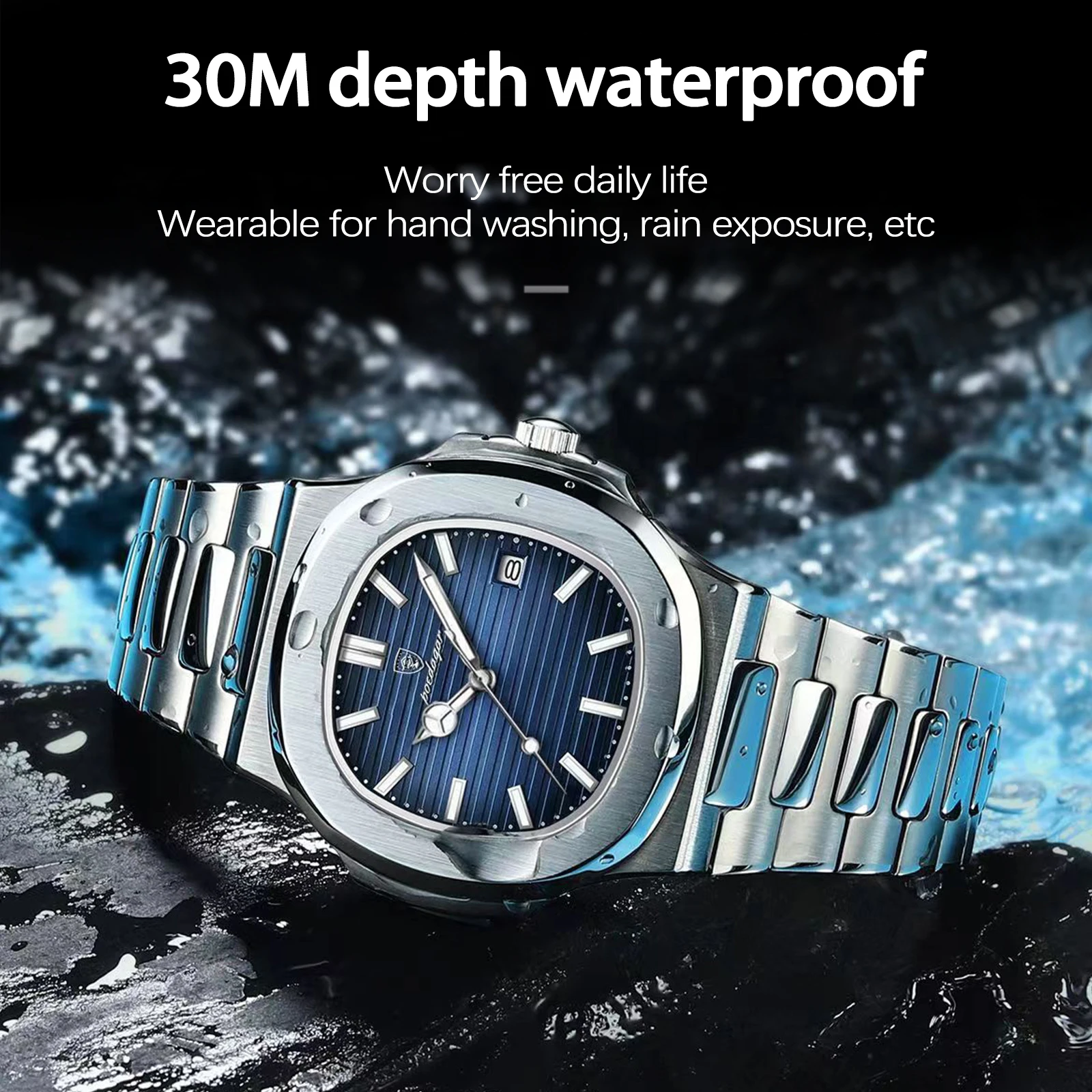 UTHAI CQ249 Luxury men\'s quartz watch waterproof ultra-thin watch stainless steel men\'s watch clock sport Relo