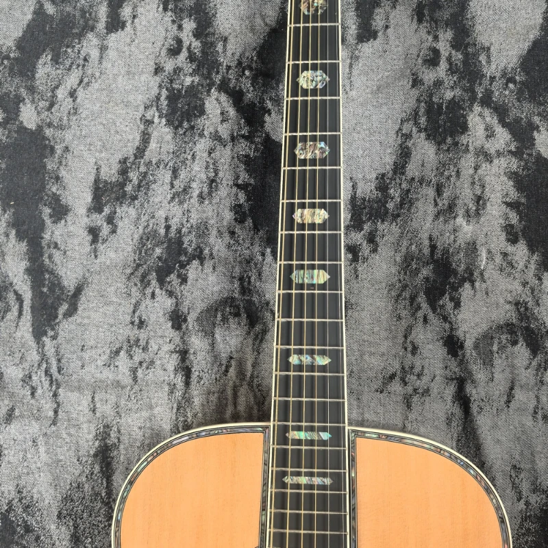 OM45 Series Acoustic Guitar Red Cedar Body Solid Top Profile Full Abalone Shell Inlaid Acoustic 6 Strings Delivery Included Gift