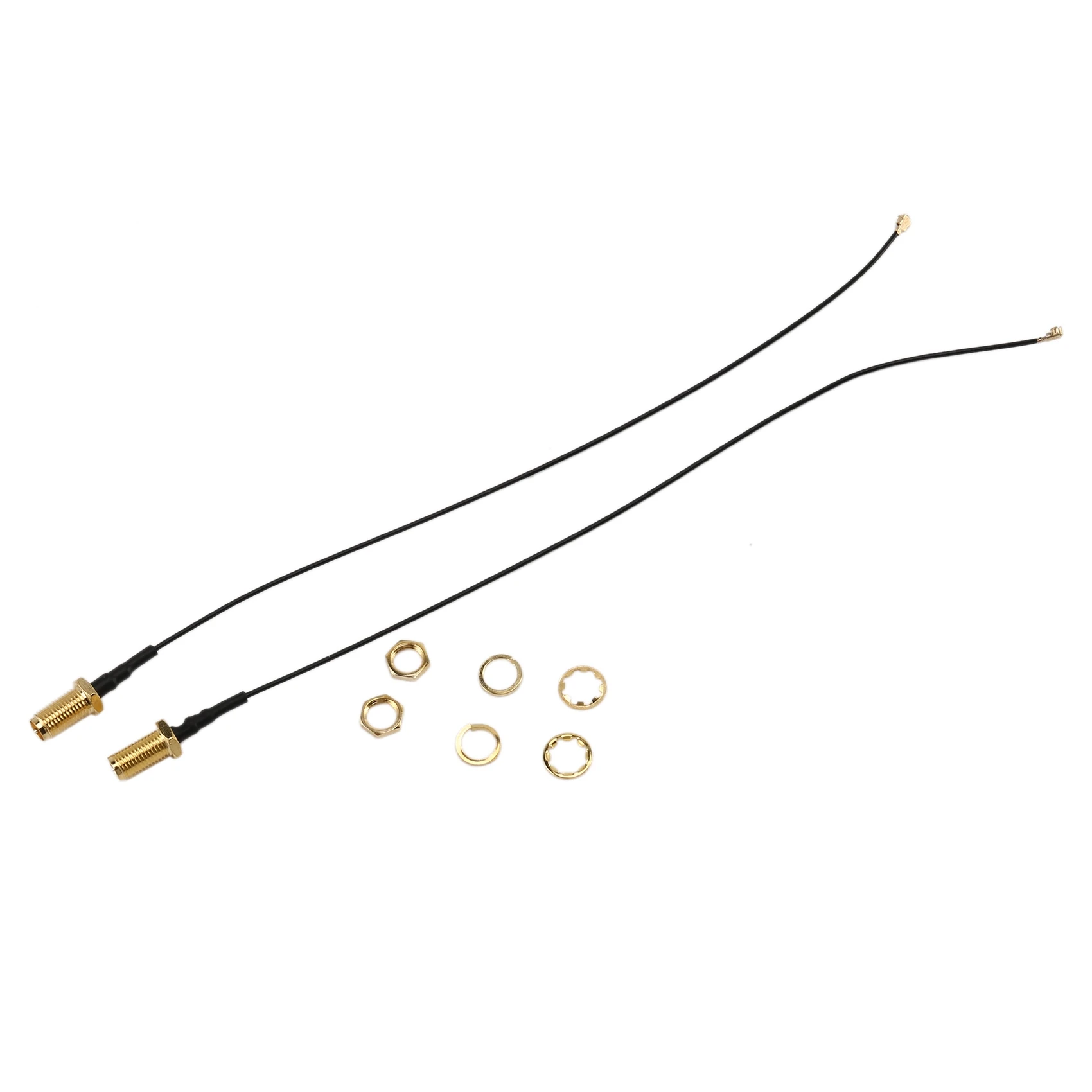 Dual Band WiFi 2.4GHz 5GHz 5.8GHz 8DBi RP-SMA Male Antenna & 20cm 8 Inch U.FL to RP-SMA Female Pigtail Cable 2-Pack