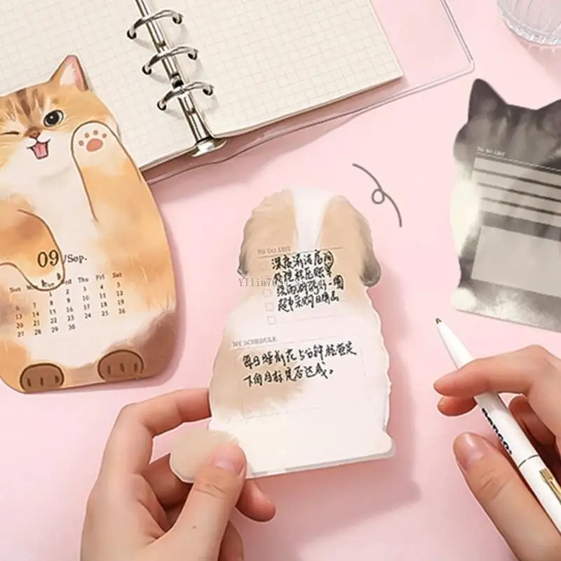 

Деревянный настольный органайзер-календарь с очаровательными рисунками щенков и котят для учителей, любителей домашних животных