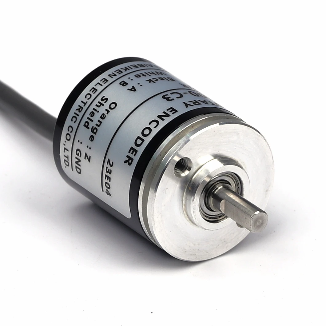 ABILKEEN E6A2 25MM Rotary Incremental Encoder with 4MM Solid Shaft Rotary Encoder 100~3600PPR Magnetoelectricity Rotary Encoder