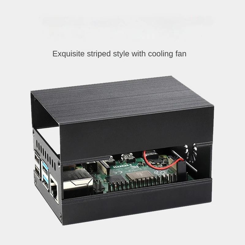 Aluminum Striped Thermal Enclosure Chassis with Built-in Fins Individual Heat Sinks Cooling Fans