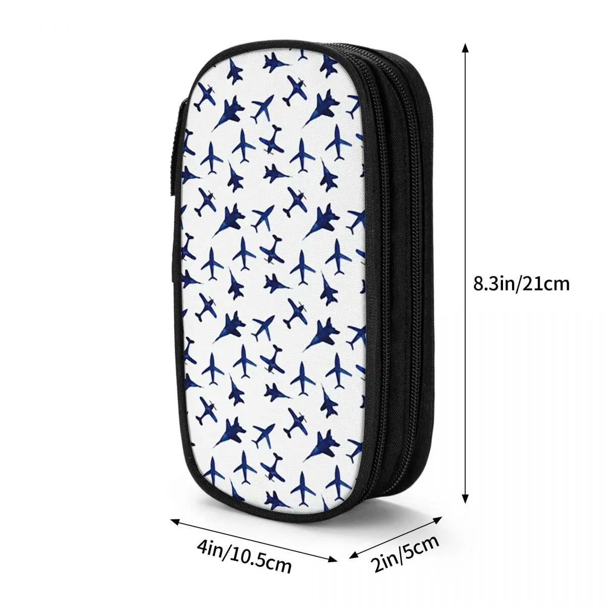 Random Airplanes Pattern Aviation Fighter Pilot Pencil Case for Boys Girls School Pen Box Pencil Bag Stationery Pen Holder Bag