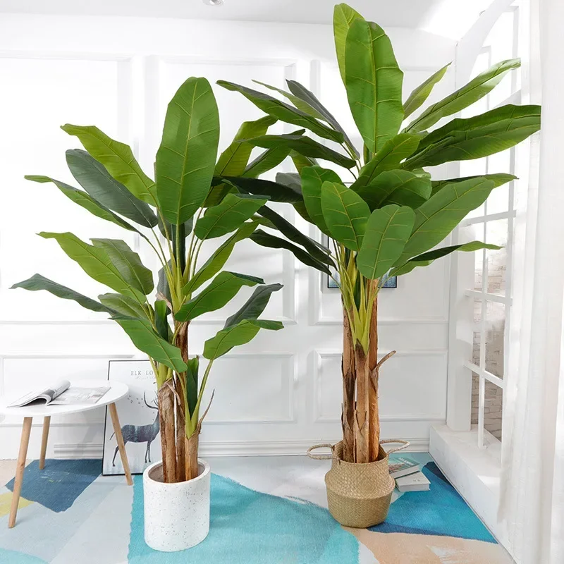 Nordic large artificial plant plantain green plant false leaf living room floor tree decoration