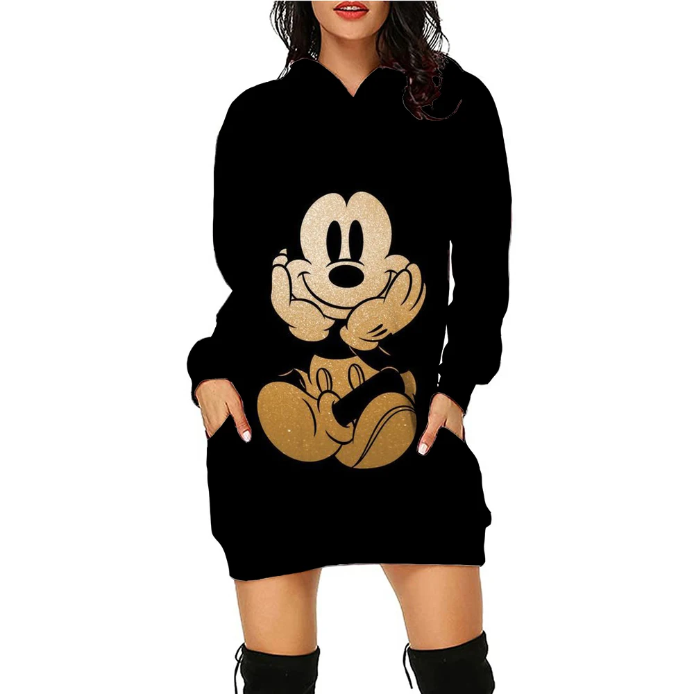 Women Hot Sale New Autumn and Winter Christmas Gift Fashion Casual Dress Disney Mickey Mickey Mouse Print Hoodies Sweatshirts