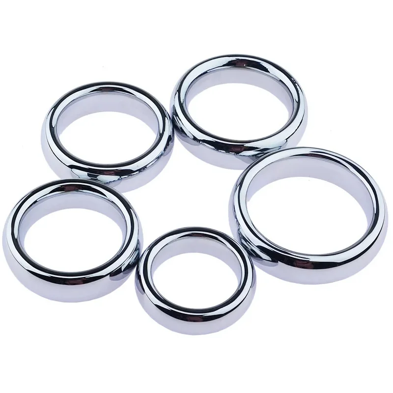 Delay Ejaculation Erection Adult Sex Toys For Men Large Metal Cock Penis Rings Testis Restraint Ball Scrotum Stretcher Male