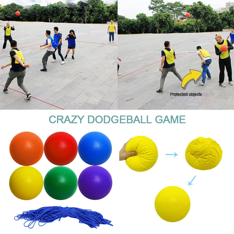 Kids Toys Outdoor Games Dodgeball Sponge Automatic Inflatable Toy Stress Ball Team Building Sports Can Kick Throw Cast Kneading