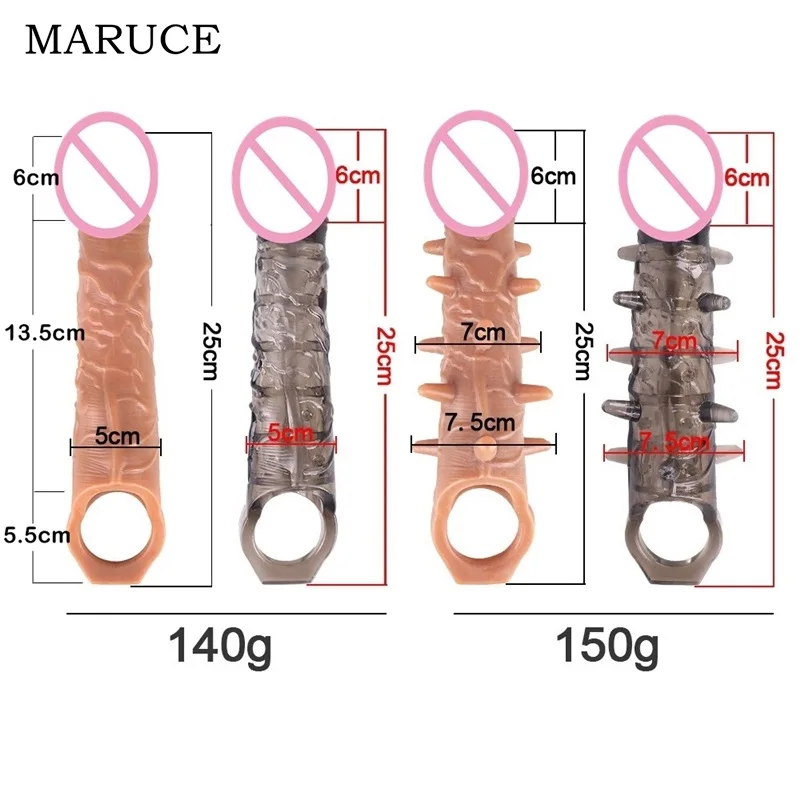 Fxinba 25/27cm riesige realistische Penis Ärmel Extender großen Schwanz Ärmel Schwanz Vergrößerung Sexspielzeug für Männer Verzögerung wieder