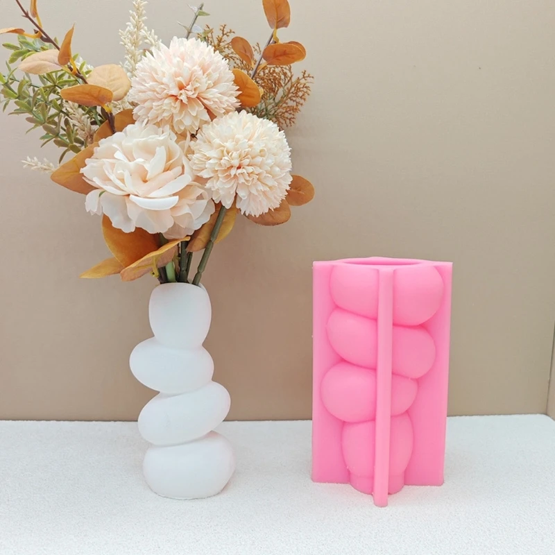 H55A Pebbles Vase Resin Molds Succulent Plant Flowerpot Silicone Mould Concrete Cement Gypsum Mold DIYs Crafts Home Decors