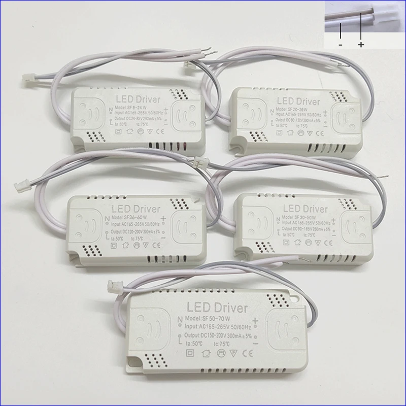 LED Driver Adapter For LED Lighting AC165-265V Non-Isolating Transformer For LED Ceiling Light Replacement 8-24W 30-50W 60-80W