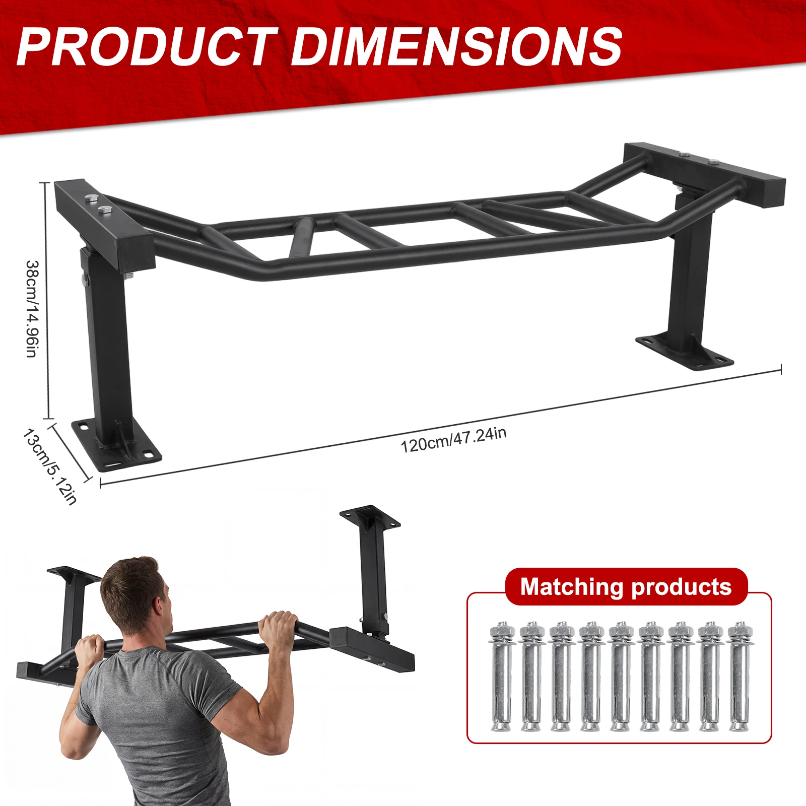 Home Gym Upper Body Workout - 47 Inch Ceiling Mount Pull Up