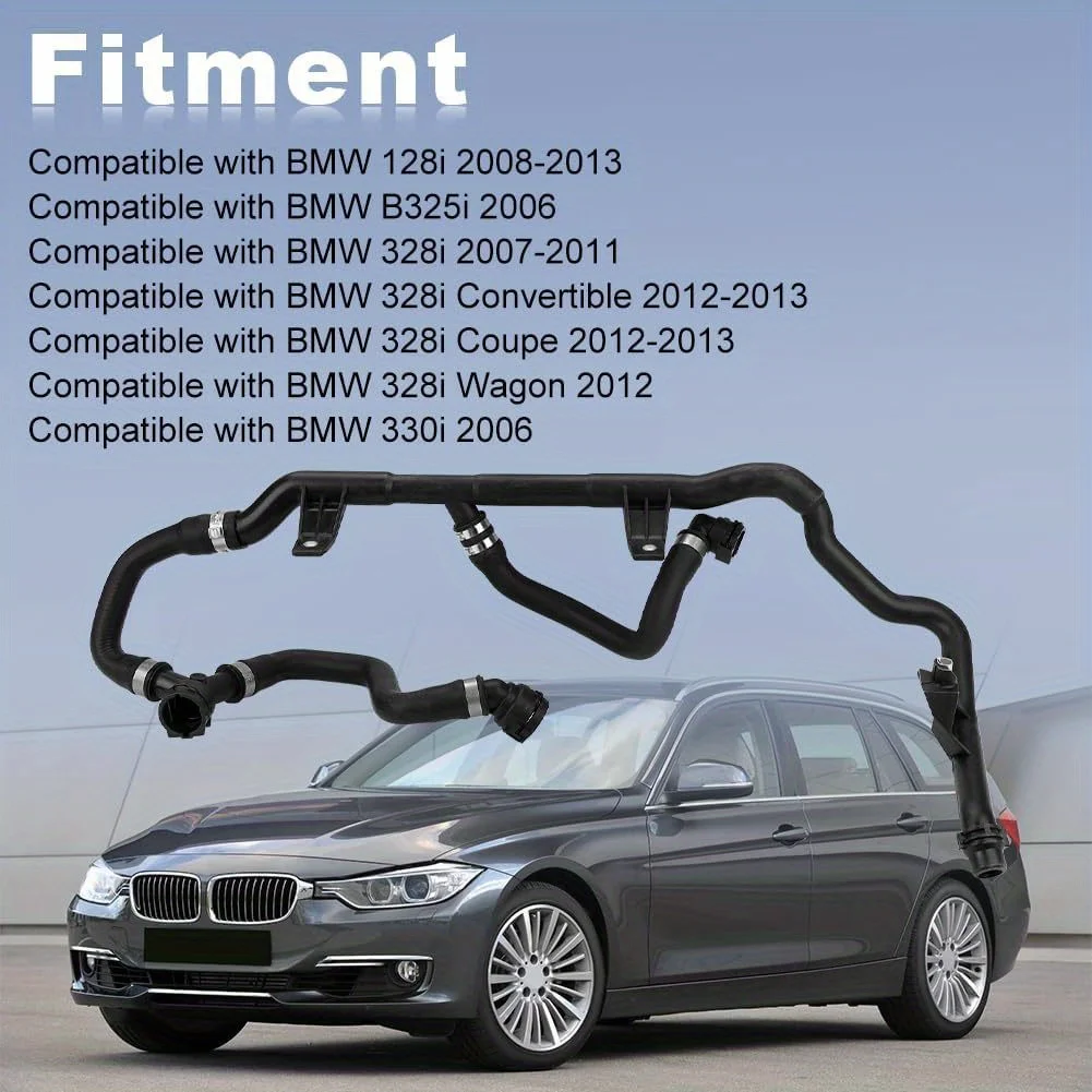 

Engine Cooling Water Line Fit For BMW 130i 325i 330i 325xi 128i Radiator Coolant Hose Replaces A17127548224 7548224
