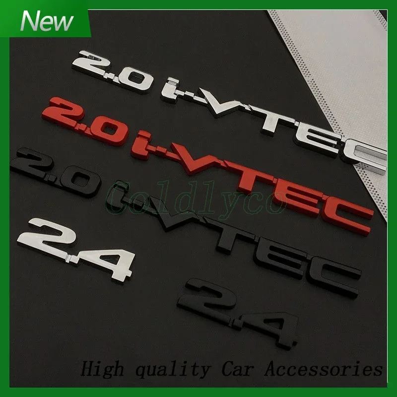 

For 2.4 I-VTEC Red Chrome Letters Numbers Metal Refitting Car Styling Emblem Badge Sticker Fender Trunk