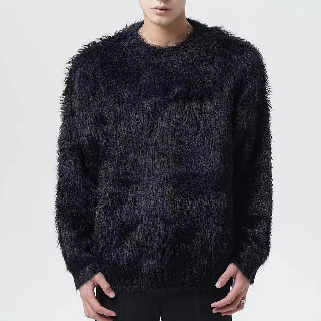 

Loose Fit round Ne Knitwear for Men Autumn Winter Big Size 300 Gold Casual INS Brand Sweater Couple Tops Long Sve Baseba...