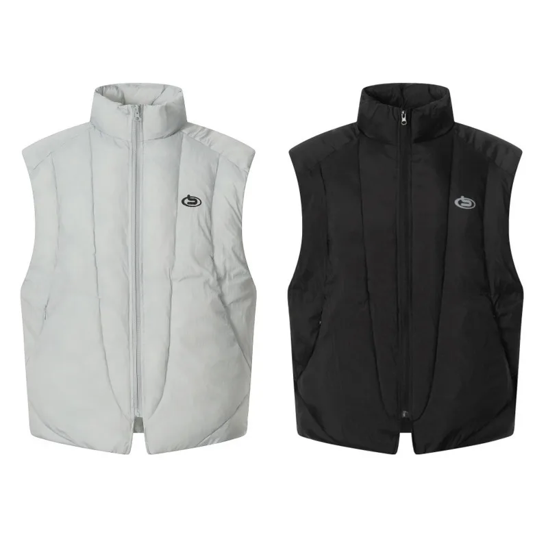 قميص قصير شتوي للرجال عالي الجودة فضفاض غير رسمي متعدد الاستخدامات بدون أكمام، سترة قطنية سميكة بنصف ياقة عالية، سترة سترة #6