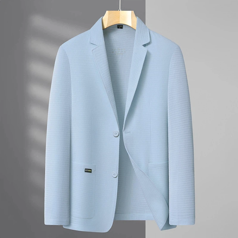 Men Summer Sun Protection Blazer Jacket Lightweight Breathable Casual Sunscreen Suit Coat Business Office Daily Outerwear