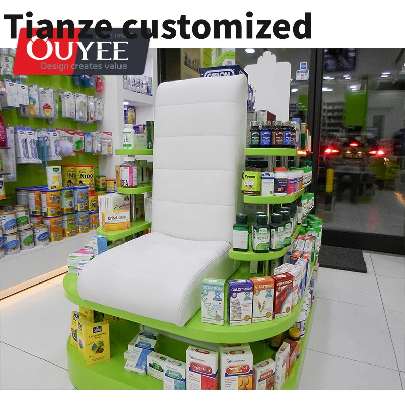 Customized-Hot Selling Medical Wood Sale Furniture Retail Display Medical And Wooden Modern Shop Counter Design Images Pharm