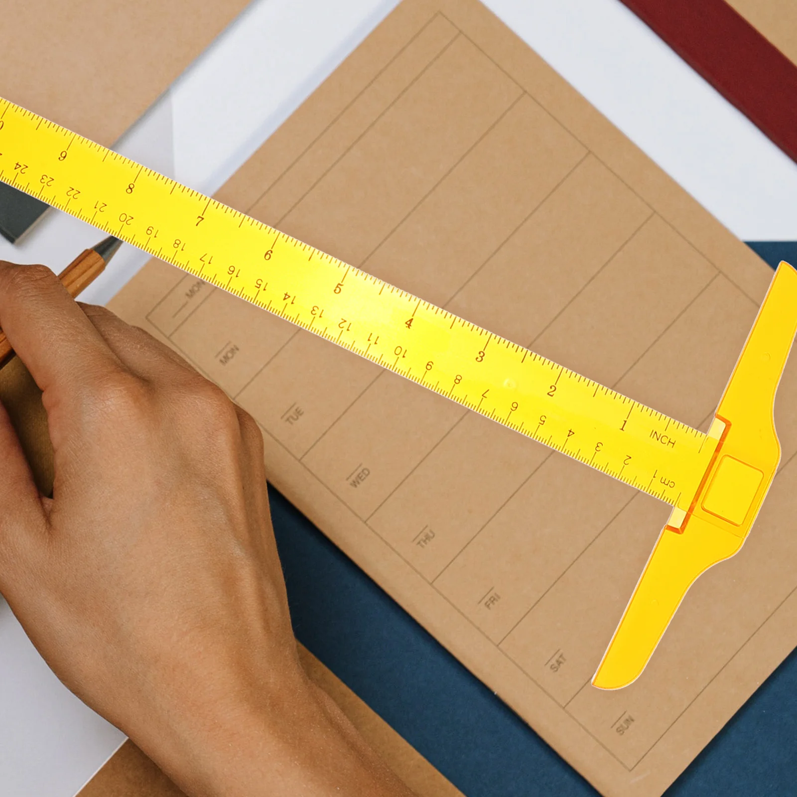 2 pçs réguas em forma de t escala dupla régua de medição de plástico ferramenta de desenho de precisão para estudantes arquitetos engenheiros uso de escritório