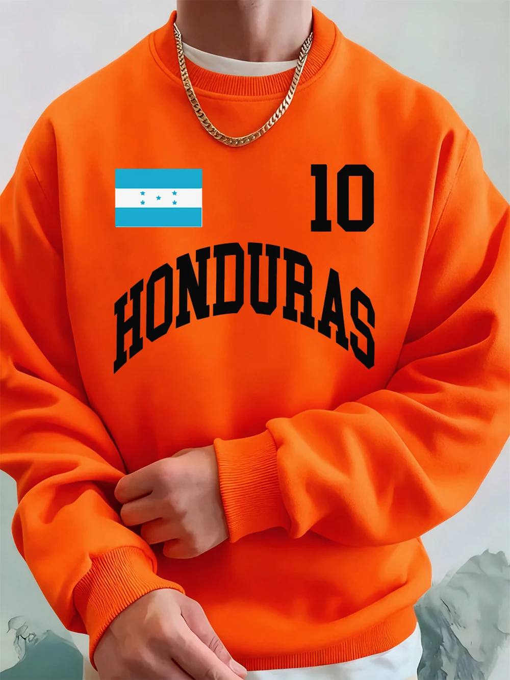 Sudaderas con estampado de bandera de Honduras para hombre, Sudadera con capucha holgada para correr, jerséis cálidos de lana con cuello redondo de Hip Hop, ropa de calle para hombre