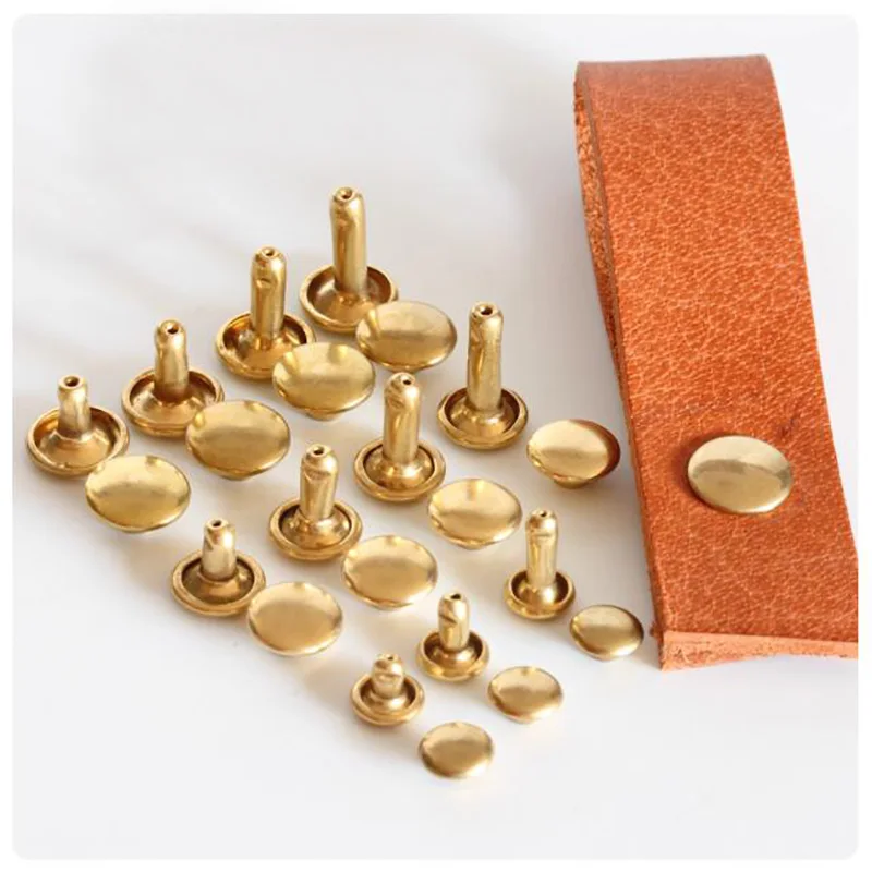 6mm 7mm 8mm 9mm 10mm 12mm Double Cap Rivet Studs Metal Round Nailhead Spike for Repair Belt Shoes Bag Leathercraft DIY