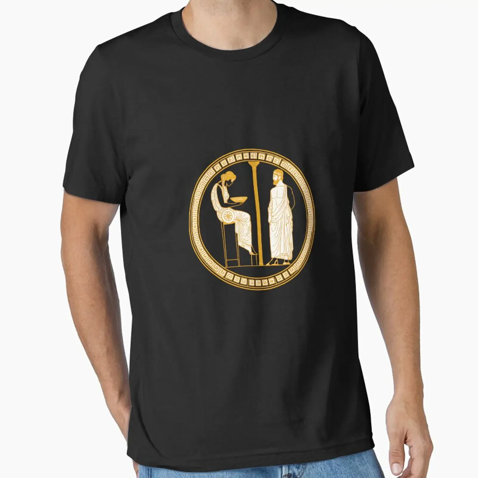Ancient Greek Oracle King and the Pythia at Delphi Essential T Shirt vintage Washed designer clothes Soft homme Breathable