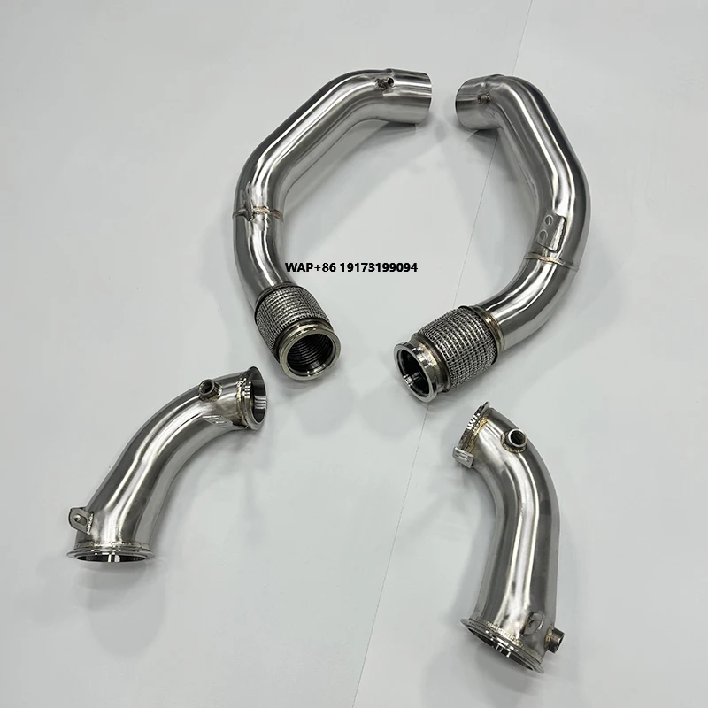 

Easy to Install Exhaust Pipe Stainless Steel Straight Downpipe Exhaust Pipe Header for B-MW M5 F90 S63 4.4T