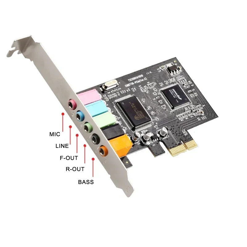 การ์ดเสียง PCIE 5.1 ช่อง CMI8738 ชิปเซ็ตเสียงดิจิตอลการ์ดเสียง PCI Express LOW PROFILE Bracket คอมพิวเตอร์เดสก์ท็อปส่วนประกอบ