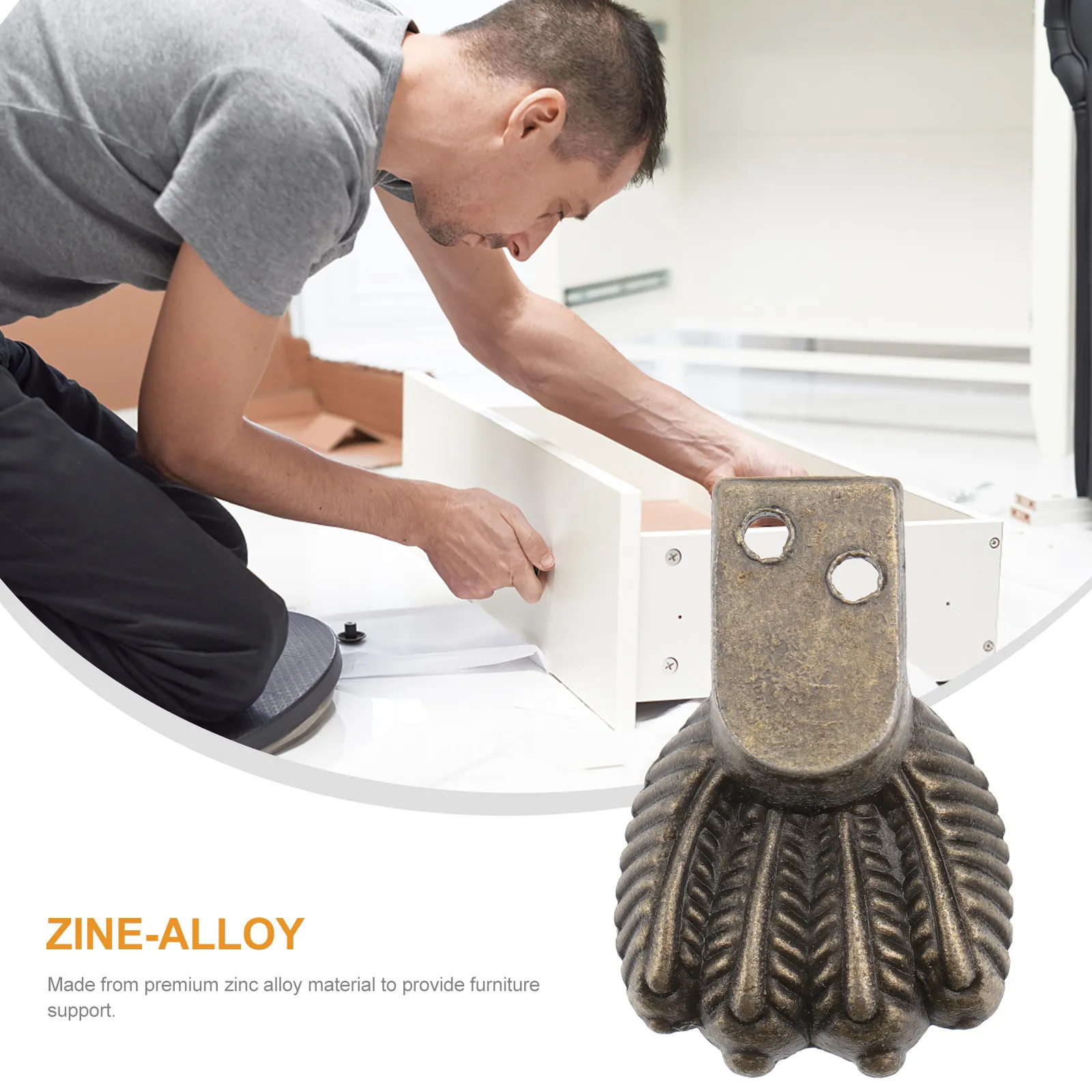 

12Pcs Wooden Box Foot Protector Zinc Alloy Furniture Foot Base Non-Slip Wear-Resistant Furniture Footing for Bed Sofa Chair