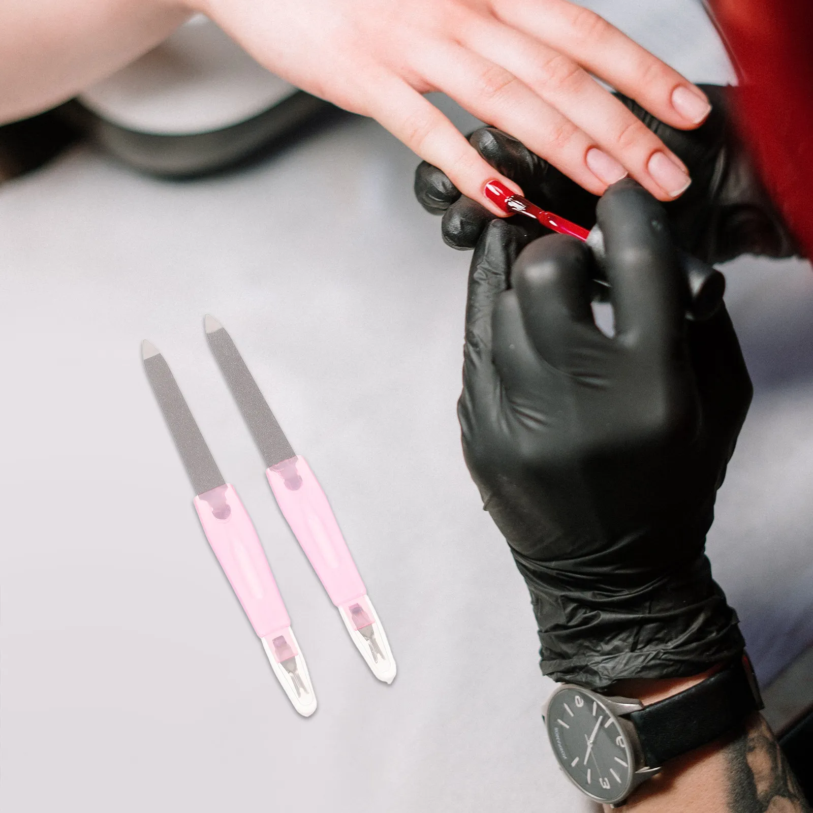 

48Pcs Stainless Steel Nail File Double Sided Manicure Tool for Fingernails Toenails Polishing Buffer Nail Care Tool Kit Portable