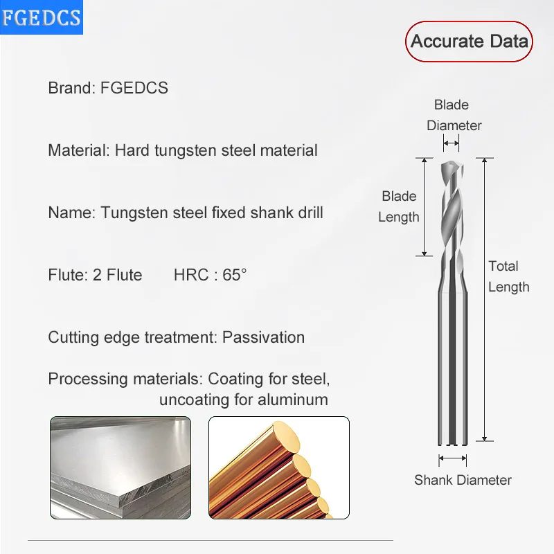 Solid Tungsten Carbide Drill For Aluminum Steel 0.5-6.8mm Metal Working Drill Bits Coating CNC High Performance Hole Making Tool