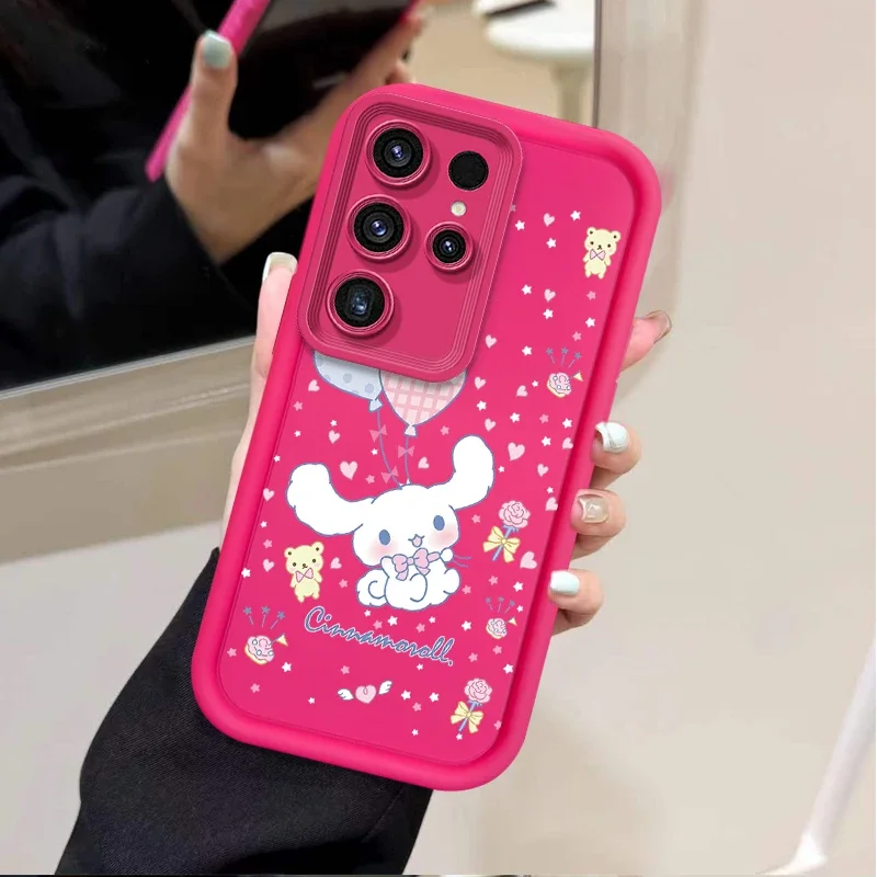 سانريو سينامورول حافظة ناعمة جميلة لهاتف سامسونج جالاكسي S24 S25 S23 Ultra S22 S21 Plus FE A36 A56 A26 A16 A06 A15 A25 A35 A55 5G