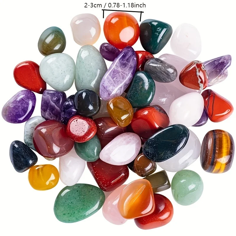 100g/Bag Natural Tumbled Stones And Mix Color Crystals Bulk - Assorted Tumbled Polished Stones Rocks Gemstones For Home