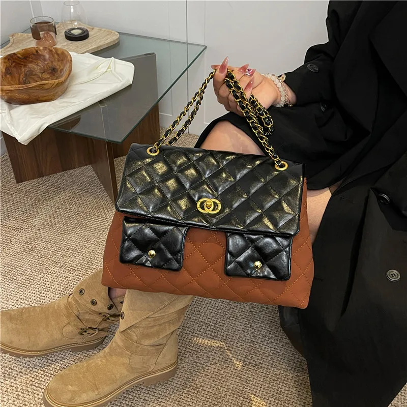 

Элегантная винтажная парижская модная женская сумка с буквенным логотипом и высококачественными минималистичными кожаными деталями