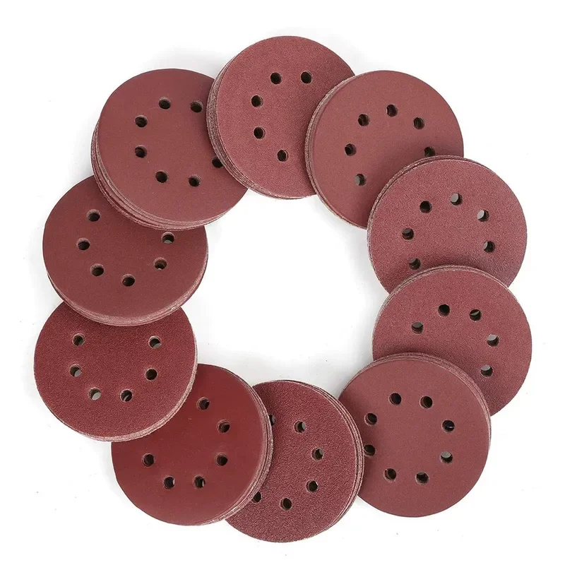 20pcs 5 Inch 125mm Round Sandpaper 8 Hole Sanding Discs Hook & Loop Grit 40-2000