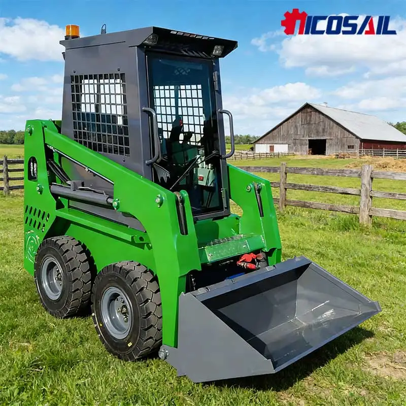 

JC25 Skid Steer Loader with 103° Full Height Rollback – Securely Carries Loose Materials Like Sand, Gravel & Debris