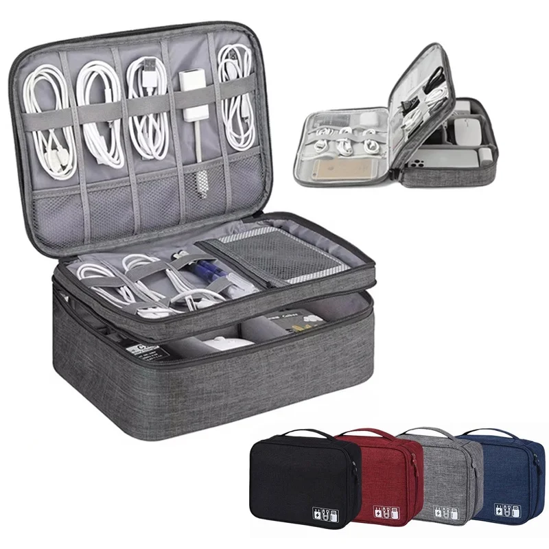 Portable Cable Organizer Travel Waterproof Digital Storage Pouch For Power Bank Digital Cable Earphone Electronic Accessories