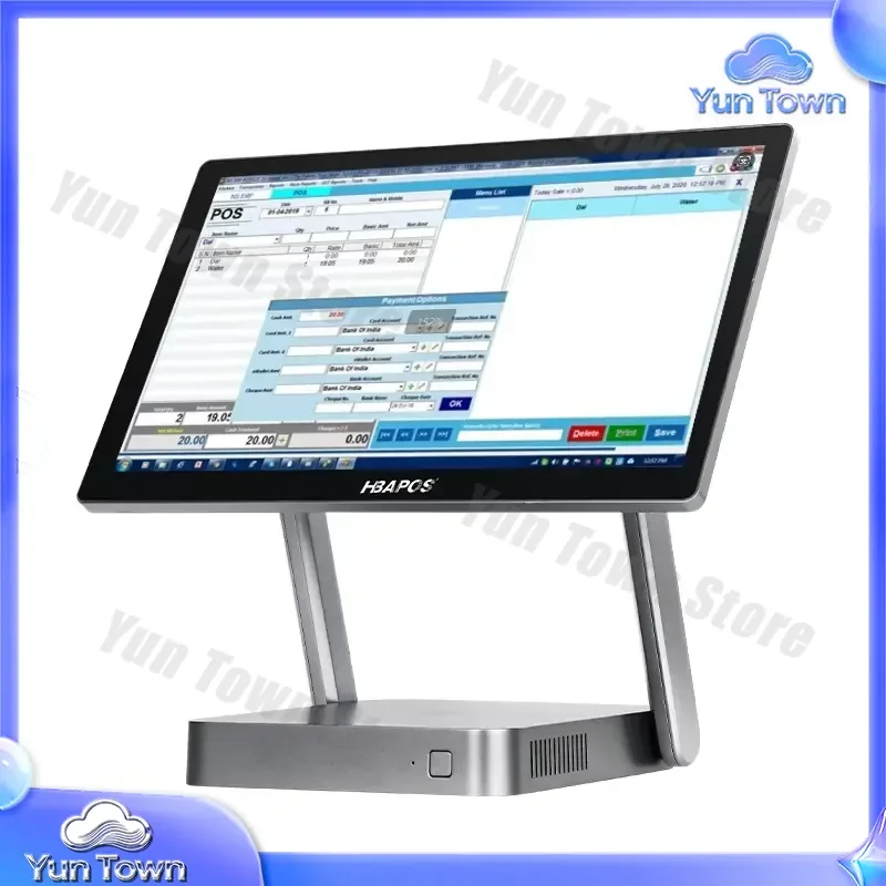 Aluminum POS Terminal for Portable Cash Register 15.6 Inch Single Screen Touchscreen Point of Sale System for Retail