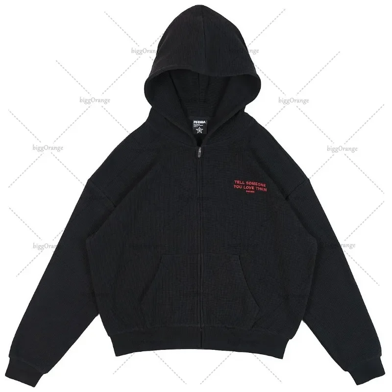 

New Harajuku Trendy Streetwear Sports Suit American Retro Letter Print Zipper Hoodie Men Gothic Punk Casual Oversized Sweatshirt