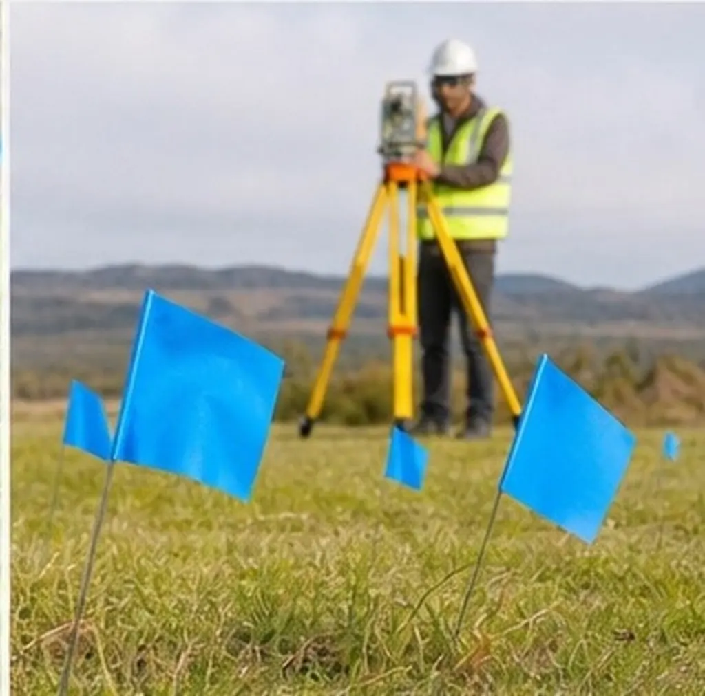 100Pcs Yard Marker Flags Wire Stakes Bright Color for Lawn Irrigation Construction Survey Warning Safety Flags
