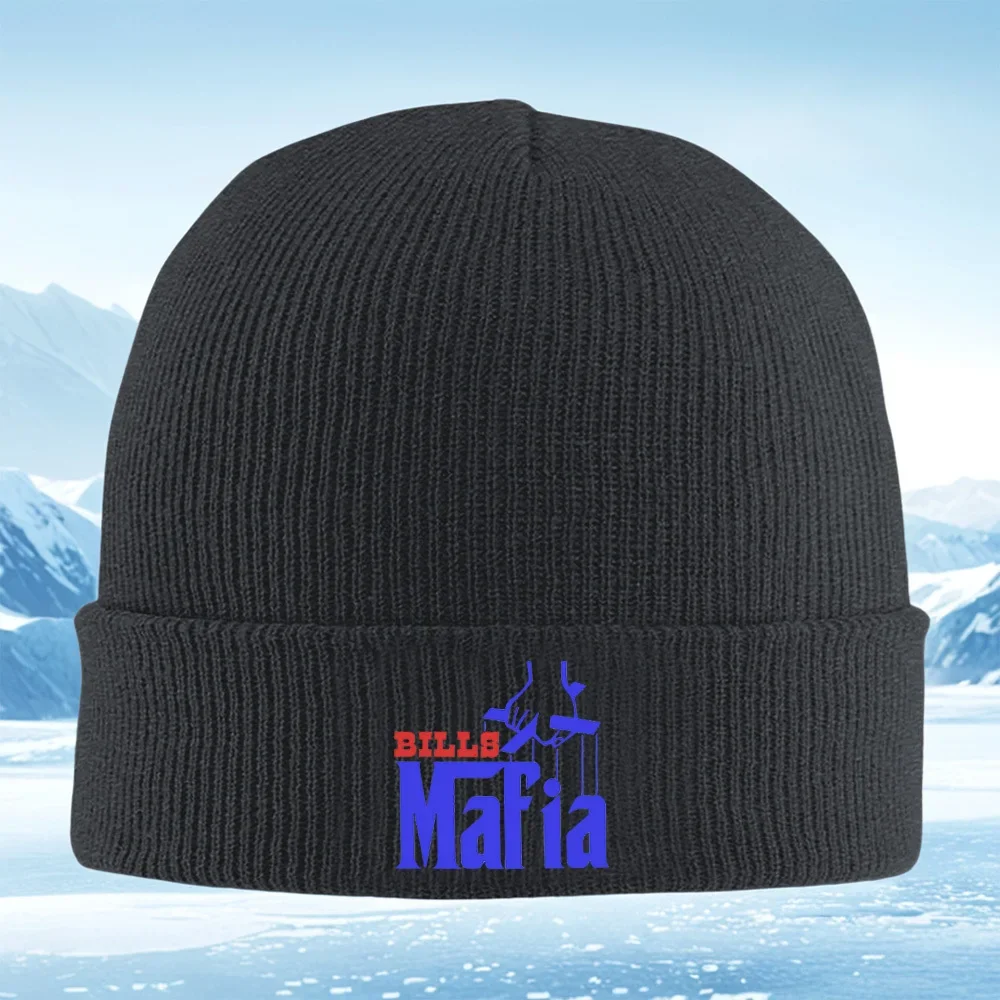 2026 Bills red text puppet control blue Men Women Unisex Knitted Hat Beanie Pullover Cap Winter Thermal Warm Christmas Outdoor C
