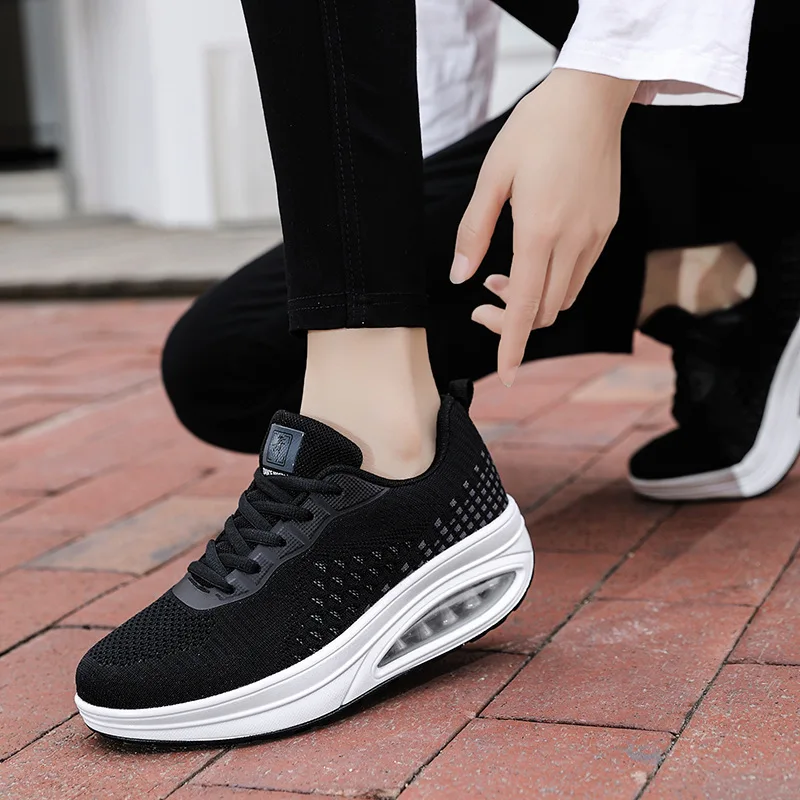 Women Dance Cowhide Sole Non Slip Soft Bottom Rocking Shoes Square Dance Shoes Middle Aged Walking Mom Shoes