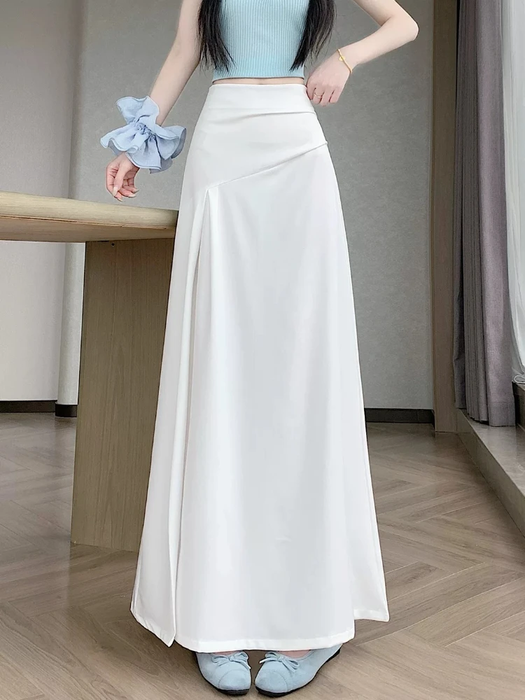 Skirt Premium Gray Asymmetrical Blazer High Waist Side Slit A Line Hip Hugging Elegant Slimming Chic Versatile Midi Dress