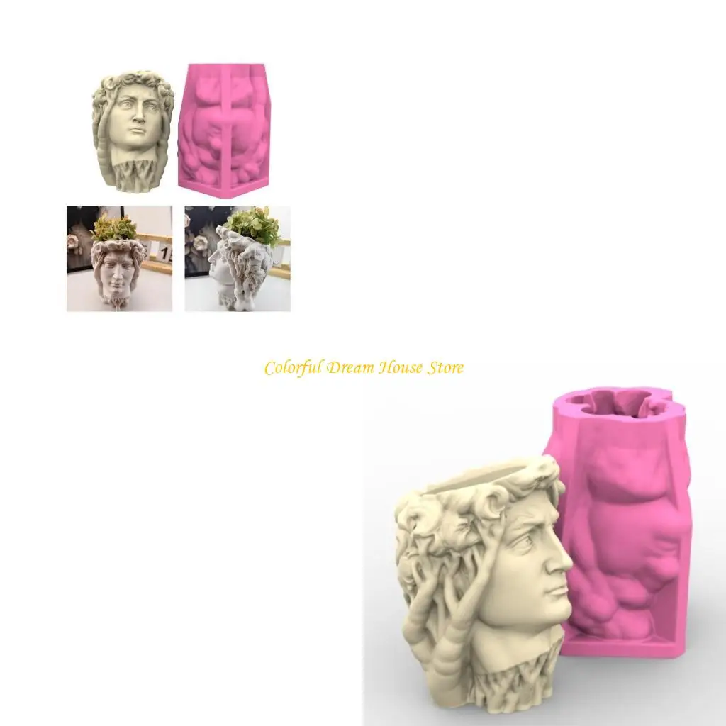 

J7JB Easy Demold Silicone Mould for Handcrafted Planter Flower Pot Mould