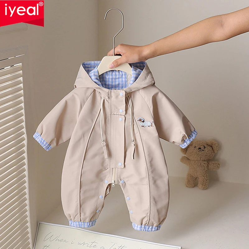 IYEAL Baby Spring and Autumn Coat 1-year-old Baby Korean Edition Western Style Outerwear Infant jumpsuit Workwear Romper