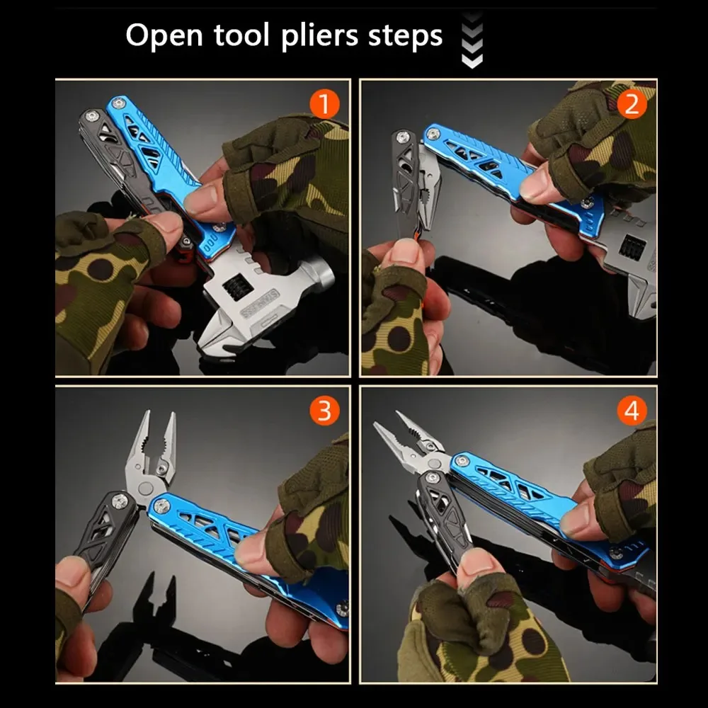 Outdoor Multifunctional Hammer Pliers Tactical Knife Window Breaker Portable Camping Emergency Survival Tool