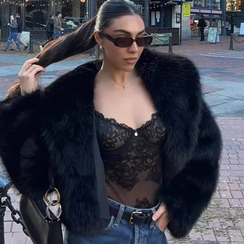 

Tuularose модная женская шуба зимняя однотонная толстая теплая пушистая шуба новая уличная одежда для пригородных поездок базовая винтажная женская верхняя одежда