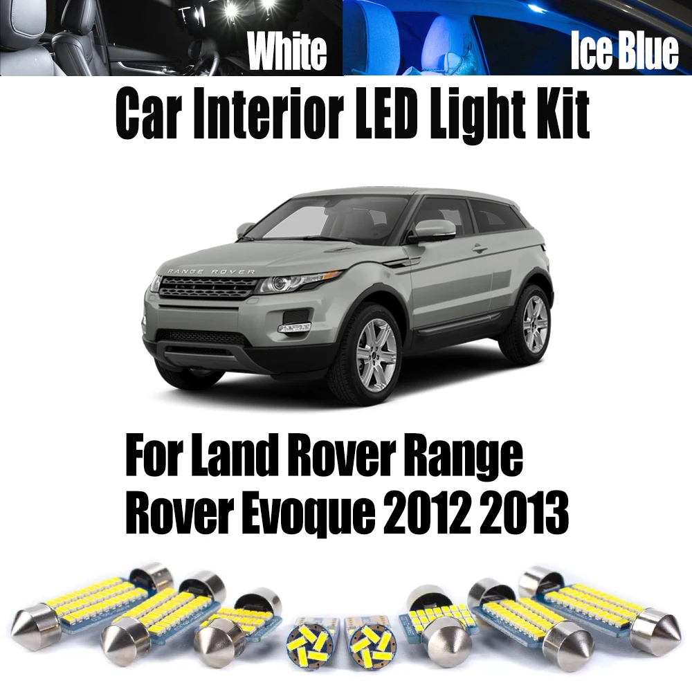 

20Pcs LED Interior Vanity Mirror Reading Dome Map Footwell Light Kit For Land Rover Range Rover Evoque 2012 2013 Canbus Car Bulb
